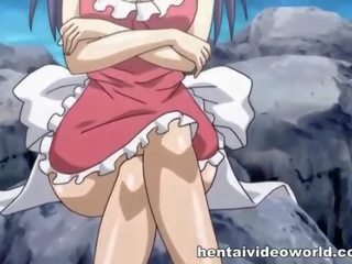 Kuuma anime neitsyt- ensimmäinen imee ja nussii