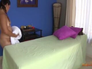 Beautiful Thai mistress seduced and fucked by her masseur