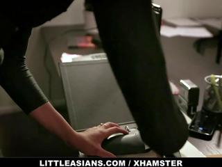 Littleasians - Small Asian young female Sucks Big peter Security