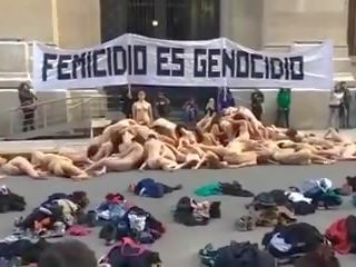 Nude Women Protest in Argentina -colour Version: X rated movie 01