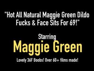 Velký vše přírodní maggie green dildo fucks & tvář sits pro