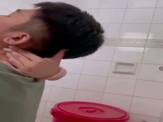 Indonesian Teen adult film movie in the Toilet: Blowbang sex movie feat. Deby